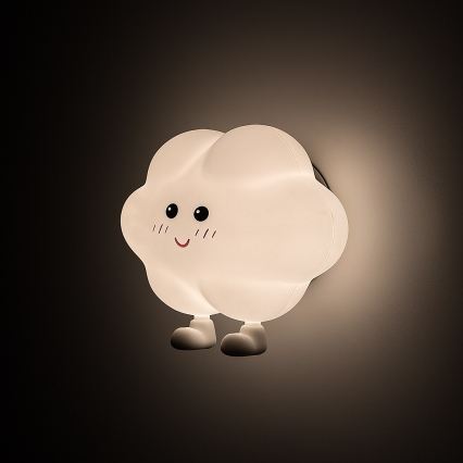 Rabalux - LED reguliuojamo ryškumo įkraunama jutiklinė vaikiška naktinė lempa LED/2,7W/5V 200 mAh debesėlis