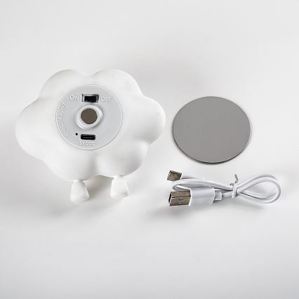 Rabalux - LED reguliuojamo ryškumo įkraunama jutiklinė vaikiška naktinė lempa LED/2,7W/5V 200 mAh debesėlis