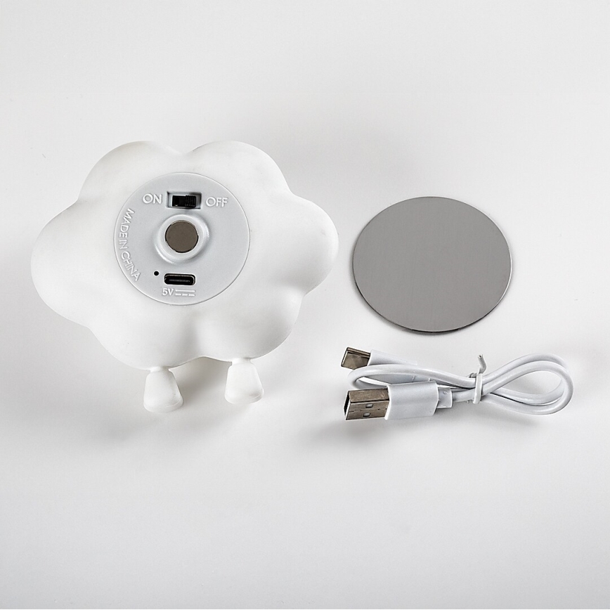 Rabalux - LED reguliuojamo ryškumo įkraunama jutiklinė vaikiška naktinė lempa LED/2,7W/5V 200 mAh debesėlis