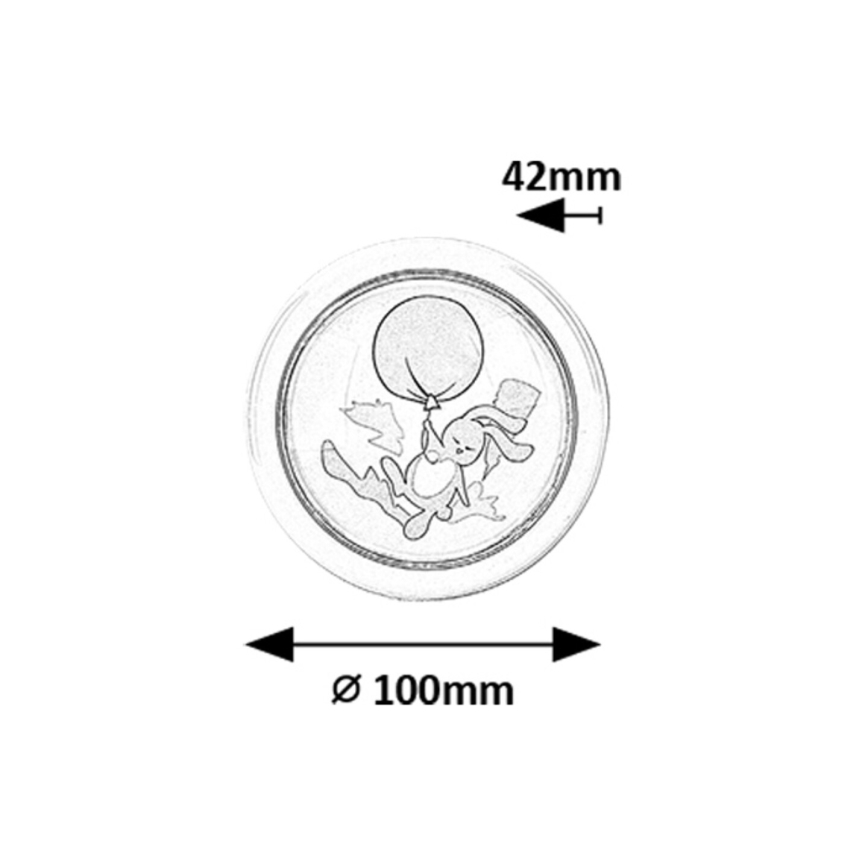 Rabalux - LED vaikiškas naktinis šviestuvas LED/0,3W/2xAA 6000K