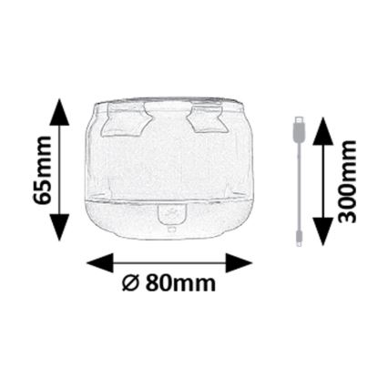 Rabalux - RGB Stalo lempa su garsiakalbiu RGB/3W/3,7V 500mAh