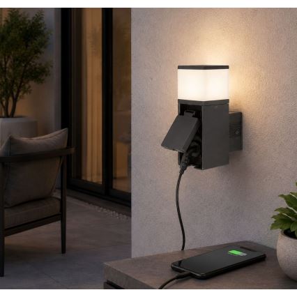 Rabalux - LED lauko sieninis šviestuvas su kištukiniu lizdu LED/10W/230V IP44