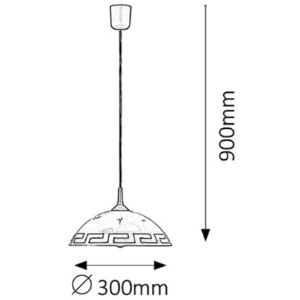 Rabalux 7652 - Sietynas ETRUSCO 1xE27/60W/230V