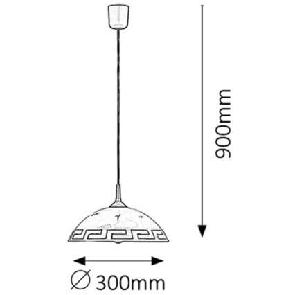 Rabalux 7652 - Sietynas ETRUSCO 1xE27/60W/230V