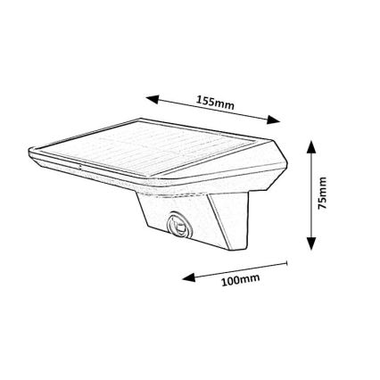 Rabalux - LED Saulės šviestuvas su jutikliu LED/10W/3,7V IP44 1200 mAh