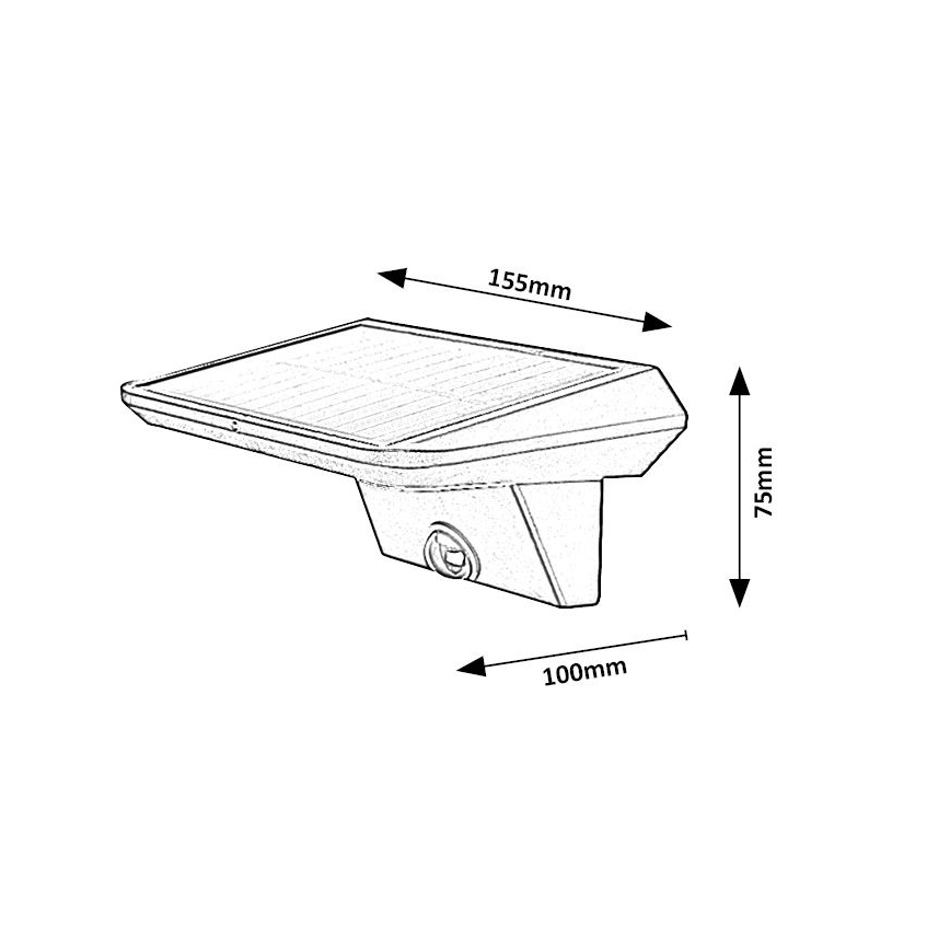 Rabalux - LED Saulės šviestuvas su jutikliu LED/10W/3,7V IP44 1200 mAh