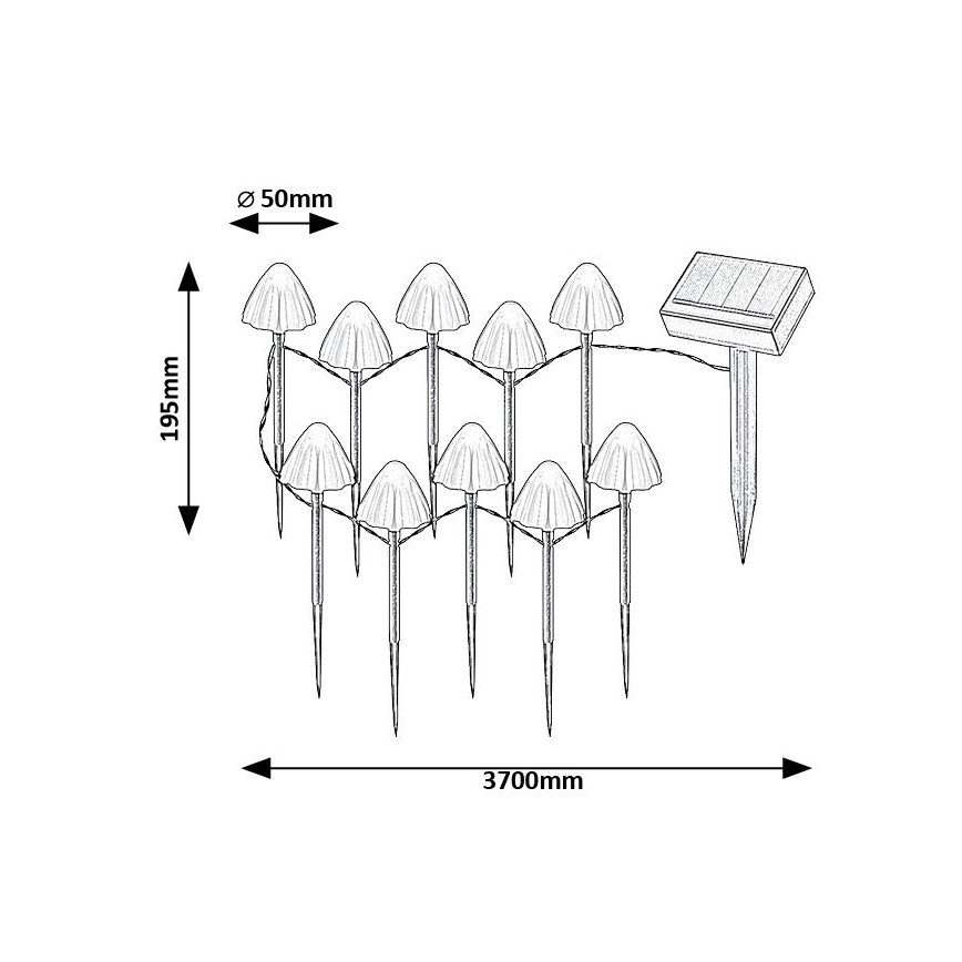 Rabalux - LED Saulės energijos šviestuvas 10xLED/0,2W/1,2V IP44