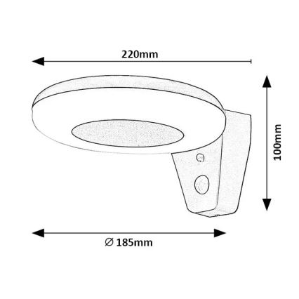 Rabalux - LED Saulės energijos šviestuvas su jutikliu LED/4W/3,7V IP44