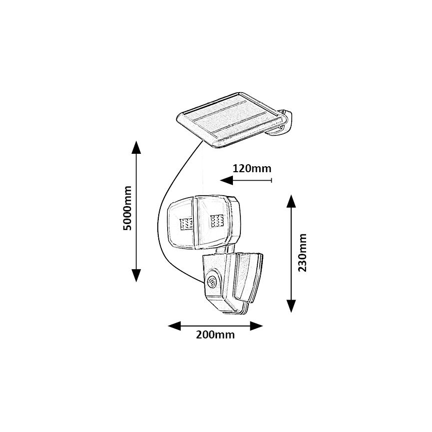 Rabalux - LED Saulės energijos prožektorius su jutiklliu LED/12W/3,7V IP44 4000 mAh