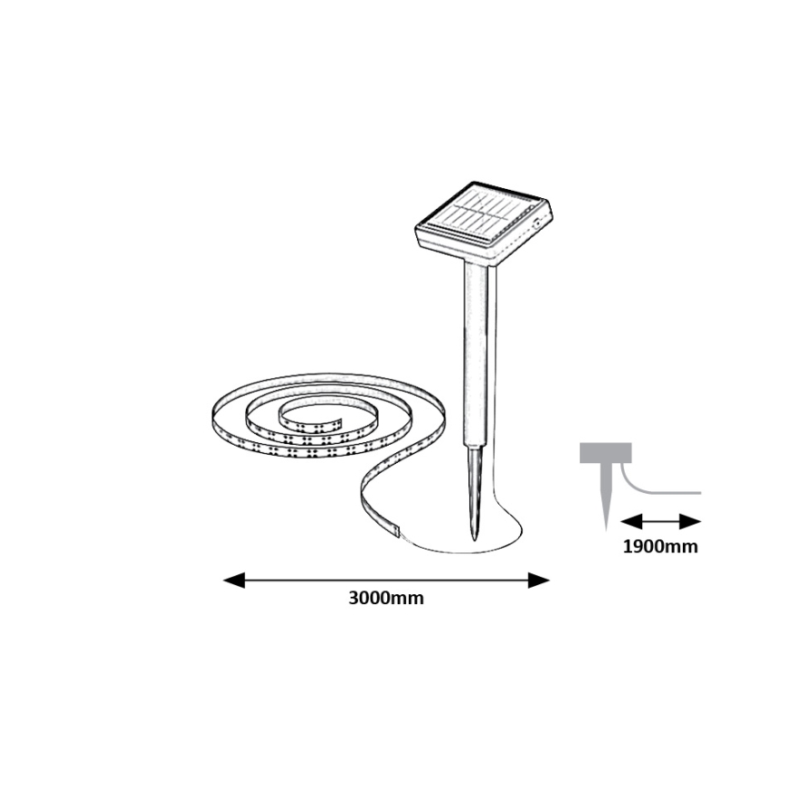 Rabalux - LED Saulės juostelė LED/0,26W/3,2V 4,9m IP44 400 mAh