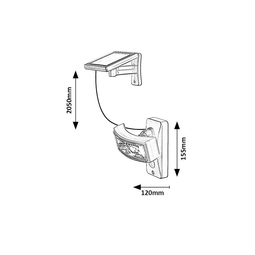 Rabalux - LED Saulės energijos šviestuvas su jutikliu LED/2,4W/3,7V IP44