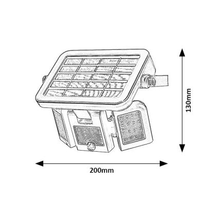 Rabalux - LED Saulės energijos prožektorius su jutiklliu LED/9,6W/3,7V IP44 3000 mAh