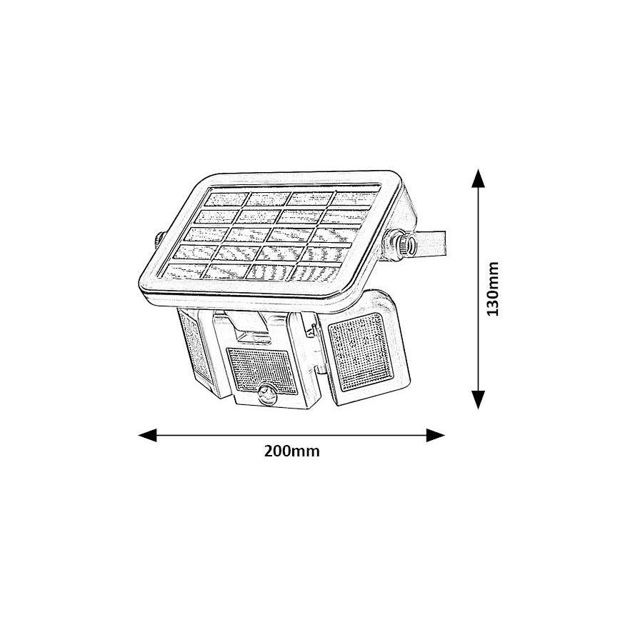 Rabalux - LED Saulės energijos prožektorius su jutiklliu LED/9,6W/3,7V IP44 3000 mAh