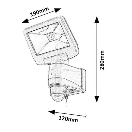 Rabalux - LED Saulės energijos prožektorius su jutikliu LED/5W/3,7V IP44