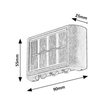 Rabalux - LED Saulės energijos sieninis šviestuvas LED/1,2W/1,2V IP44