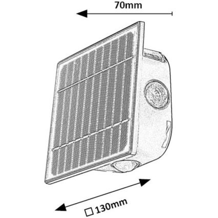 Rabalux - LED Pritemdomas saulės Sieninis šviestuvas LED/0,5W/3,7V 3000K/6000K IP54 1300 mAh