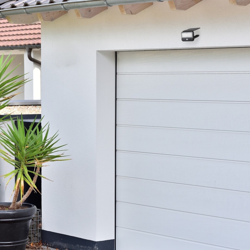 Rabalux - LED saulės energija maitinamas sieninis šviestuvas su jutikliu LED/7W/3,7V IP54 juodas 3000 mAh