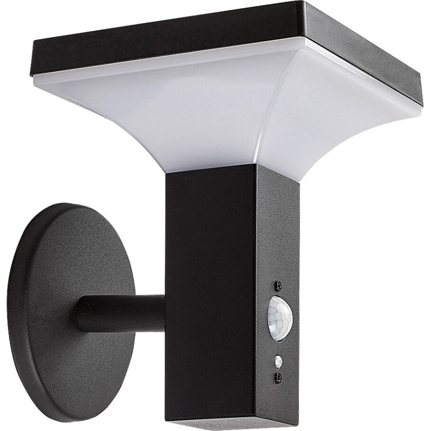 Rabalux - LED Saulės sieninis šviestuvas su jutikliu LED/4W/230V IP44 juodas 2200 mAh