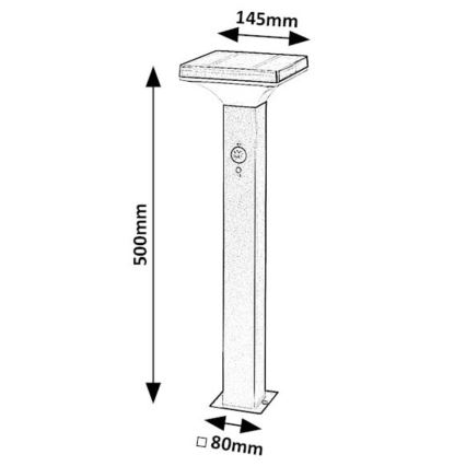 Rabalux - LED saulės lempa su jutikliu LED/4W/3,7V IP44 juoda 2200 mAh