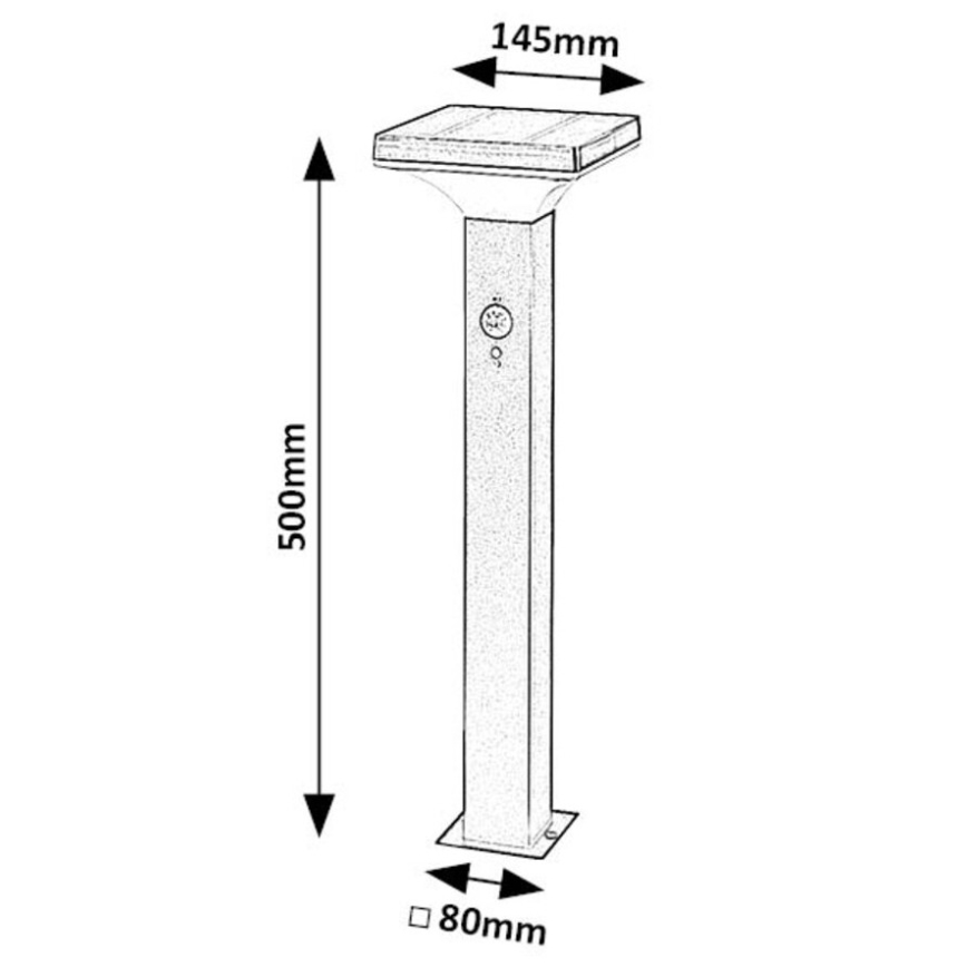 Rabalux - LED saulės lempa su jutikliu LED/4W/3,7V IP44 juoda 2200 mAh