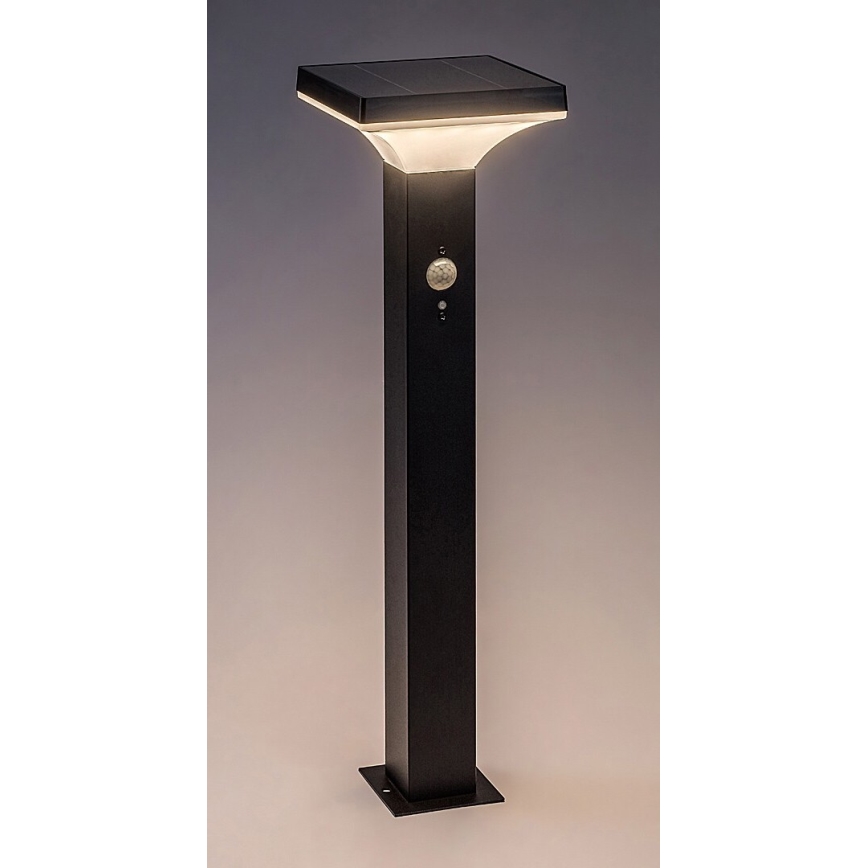 Rabalux - LED šviestuvas, įkraunamas saulės energija su jutikliu LED/4W/3,7V IP44 juoda