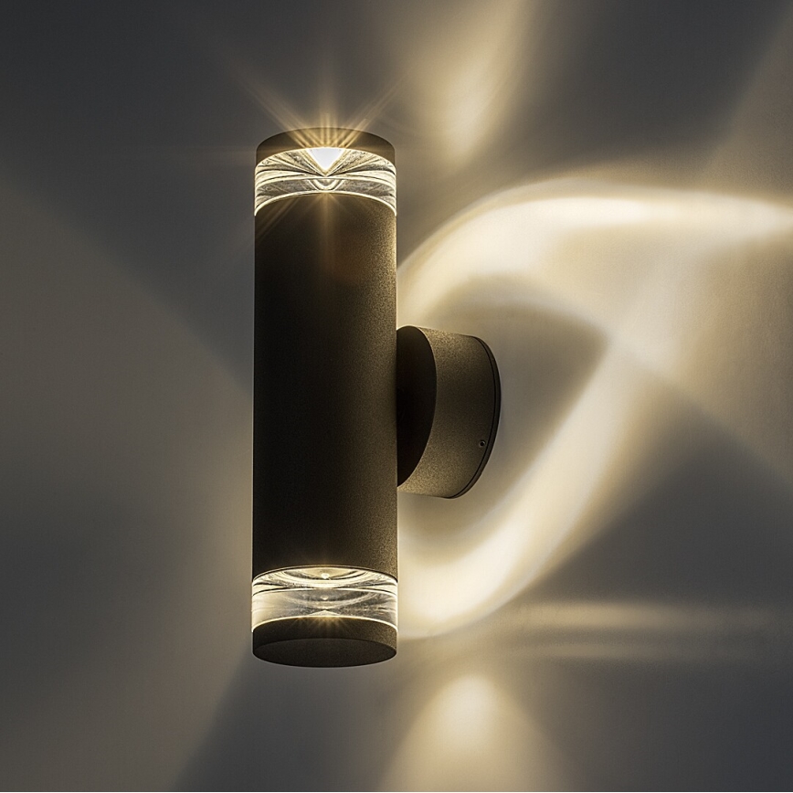 Rabalux - Lauko sieninis šviestuvas 2xGU10/10W/230V IP54 antracitas