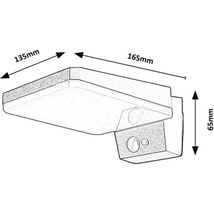 Rabalux - LED Pritemdomas saulės energijos sieninis šviestuvas su jutikliu LED/4,4W/3,7V IP54 juoda