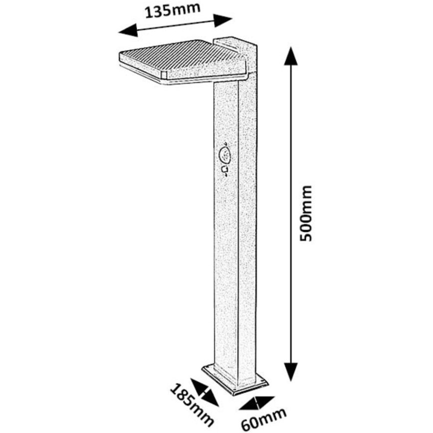 Rabalux - LED reguliuojamo ryškumo saulės lauko lempa su jutikliu LED/4,4W/3,7V IP54 antracitas 2200 mAh