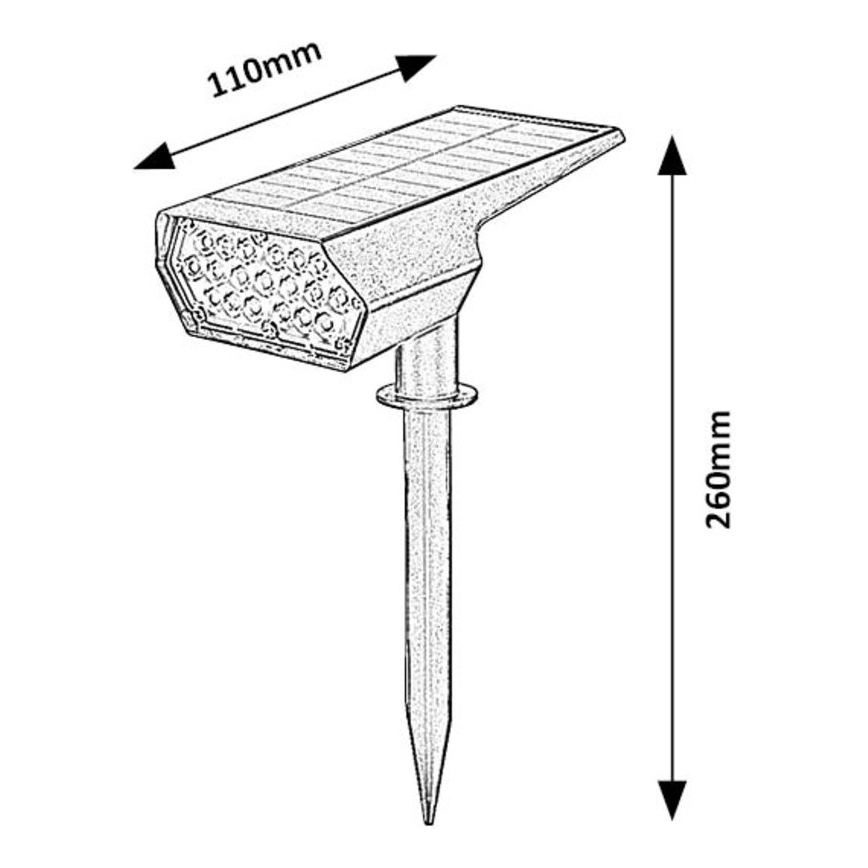 Rabalux - LED apšvietimas, įkraunamas saulės energija LED/0,5W/3,7V IP65 juoda