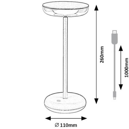 Rabalux - LED Pritemdomas lauko šviestuvas LED/6W/5V IP44 1800 mAh ruda