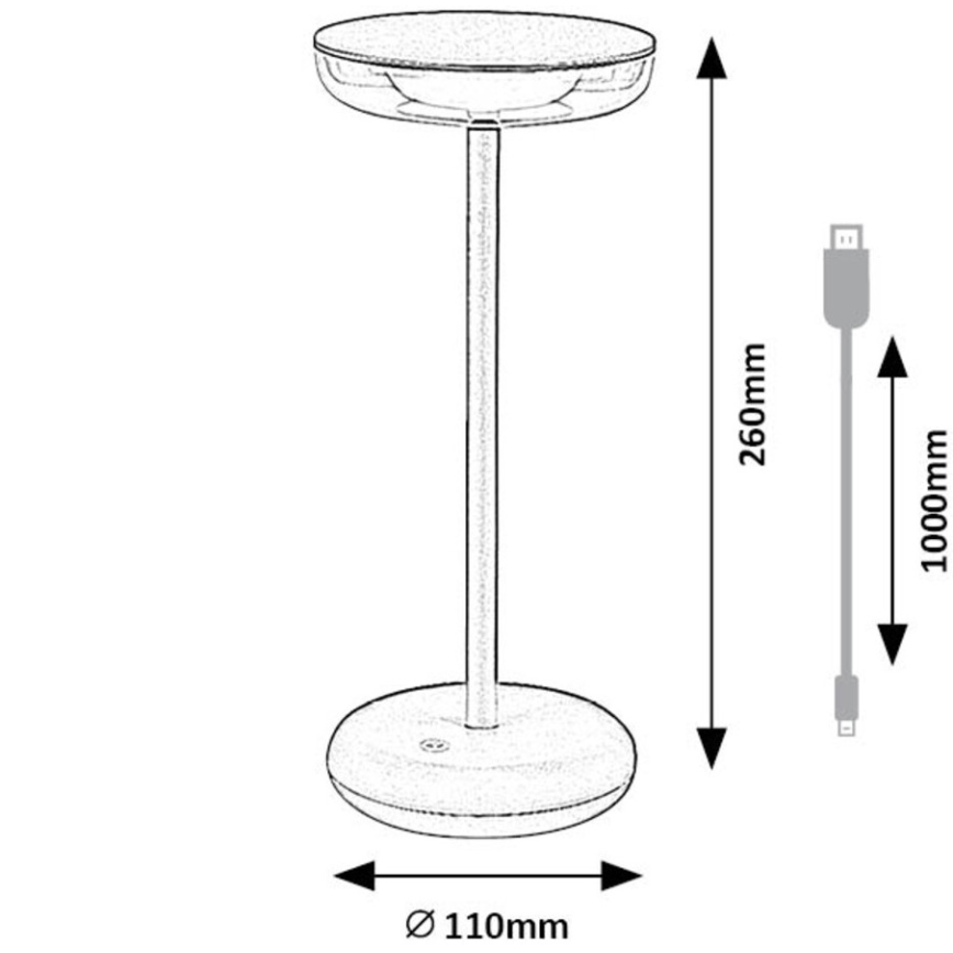Rabalux - LED Pritemdoma įkraunama lauko lempa LED/6W/5V IP44 1800 mAh ruda