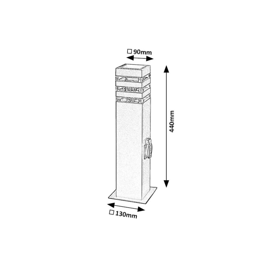 Rabalux - Lauko lempa su lizdu 1xE27/12W/230V IP44