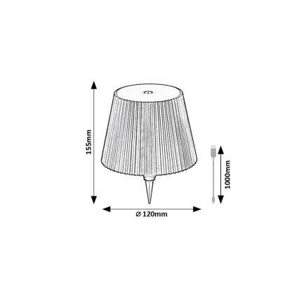 Rabalux - LED šviesos reguliavimas įkraunamas butelis lempos gaubtas LED/2W/5V IP44