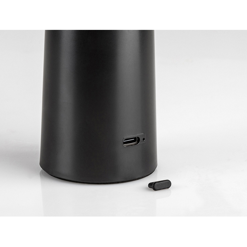 Rabalux - LED Pritemdoma įkraunama jutiklinė stalinė lempa POLPERRO LED/3W/3,7V 1200mAh juoda