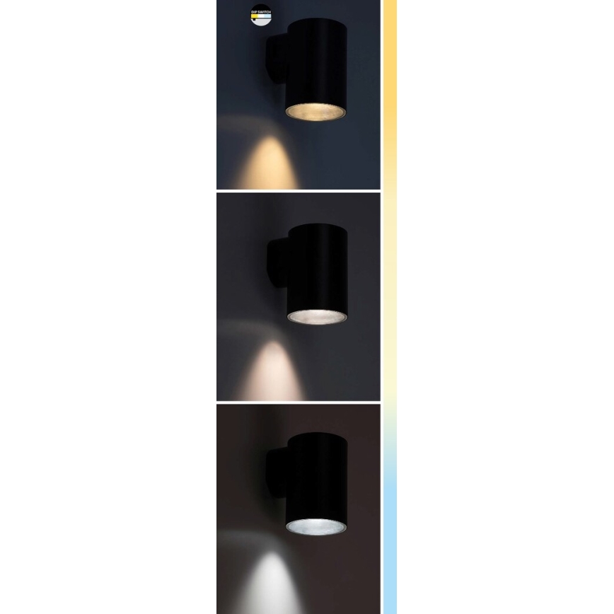 Rabalux - LED sieninis lauko šviestuvas LED/9W/230V 2700/4000/6500K IP65 juoda