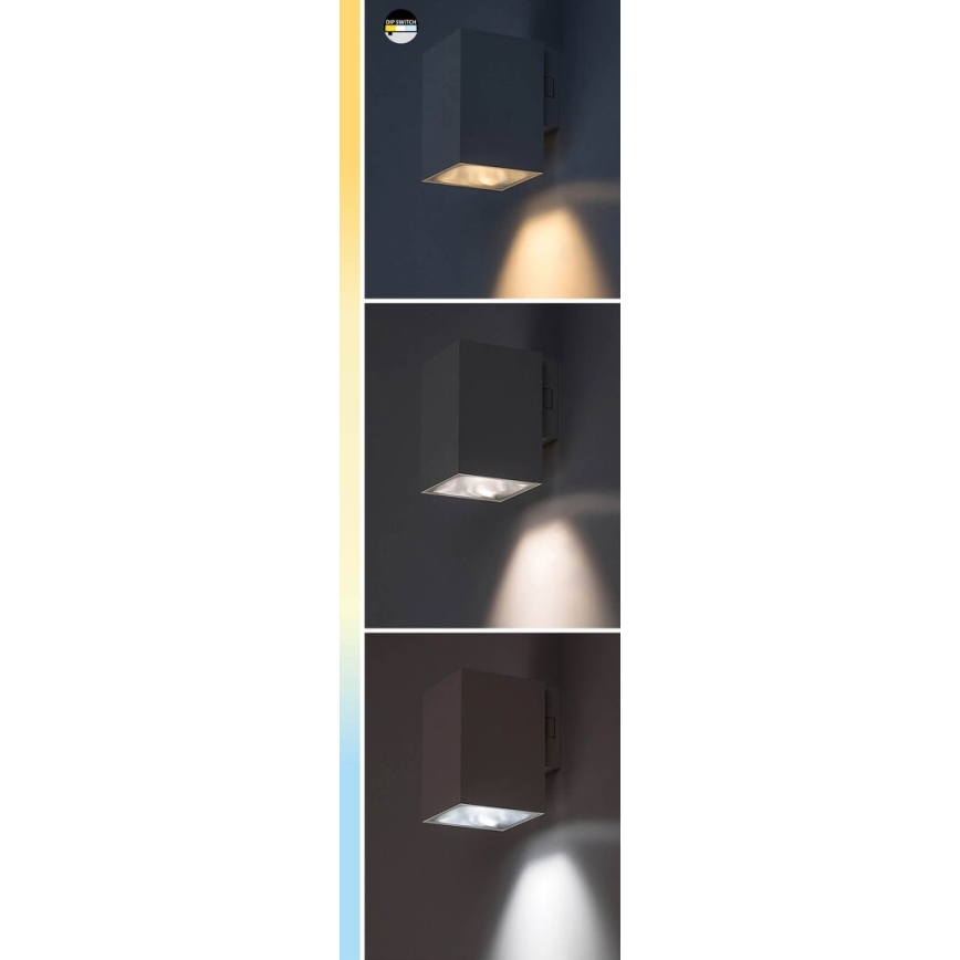 Rabalux - LED sieninis lauko šviestuvas LED/9W/230V 2700/4000/6500K IP65 juoda