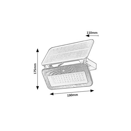 Rabalux - LED Saulės energijos prožektorius su jutiklliu LED/8W/3,7V 3000/4000/6500K IP65