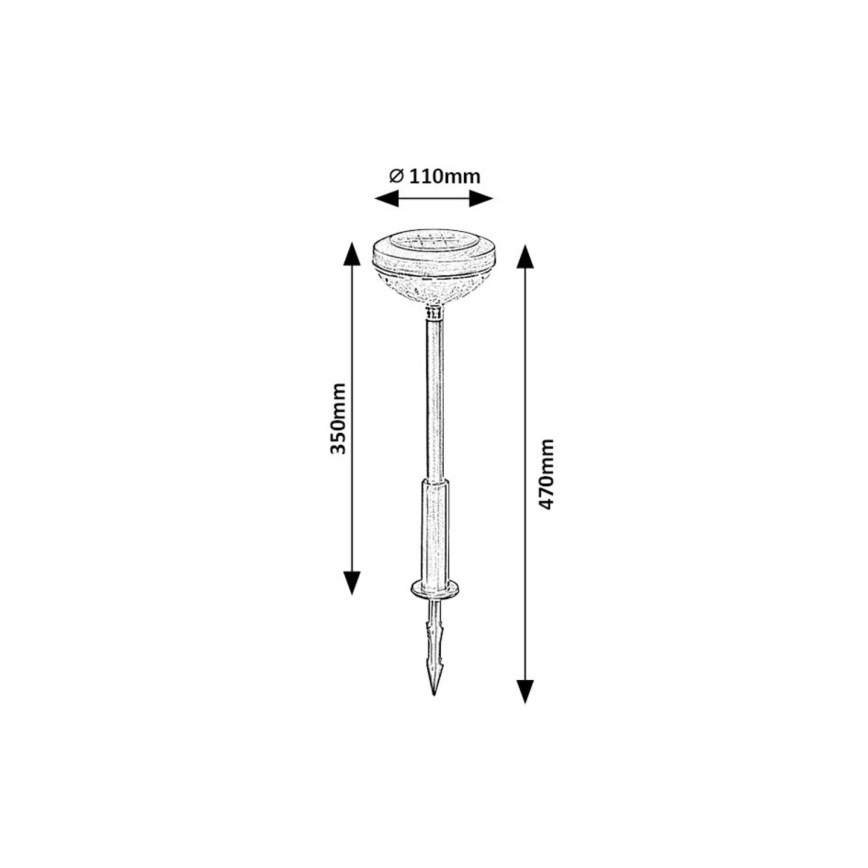 Rabalux - LED RGB šviestuvas, įkraunamas saulės energija LED/0,1W/1,2V 600mAh IP44