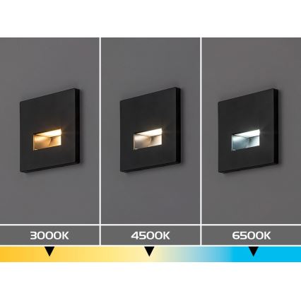 Rabalux - LED laiptų šviestuvas LED/1W/230V 3000/4500/6500K juodas