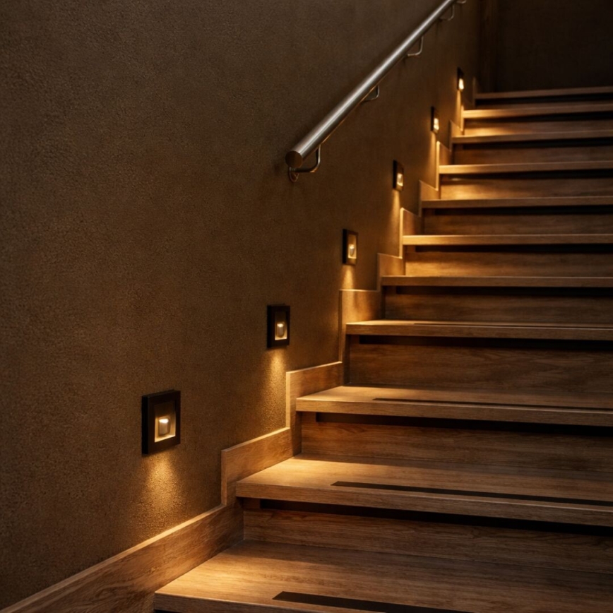 Rabalux - LED laiptų šviestuvas su judesio ir sumrėkimo jutikliu LED/1W/230V 3000/4500/6500K juodas