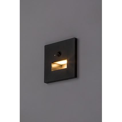 Rabalux - LED laiptų šviestuvas su judesio ir sumrėkimo jutikliu LED/1W/230V 3000/4500/6500K juodas