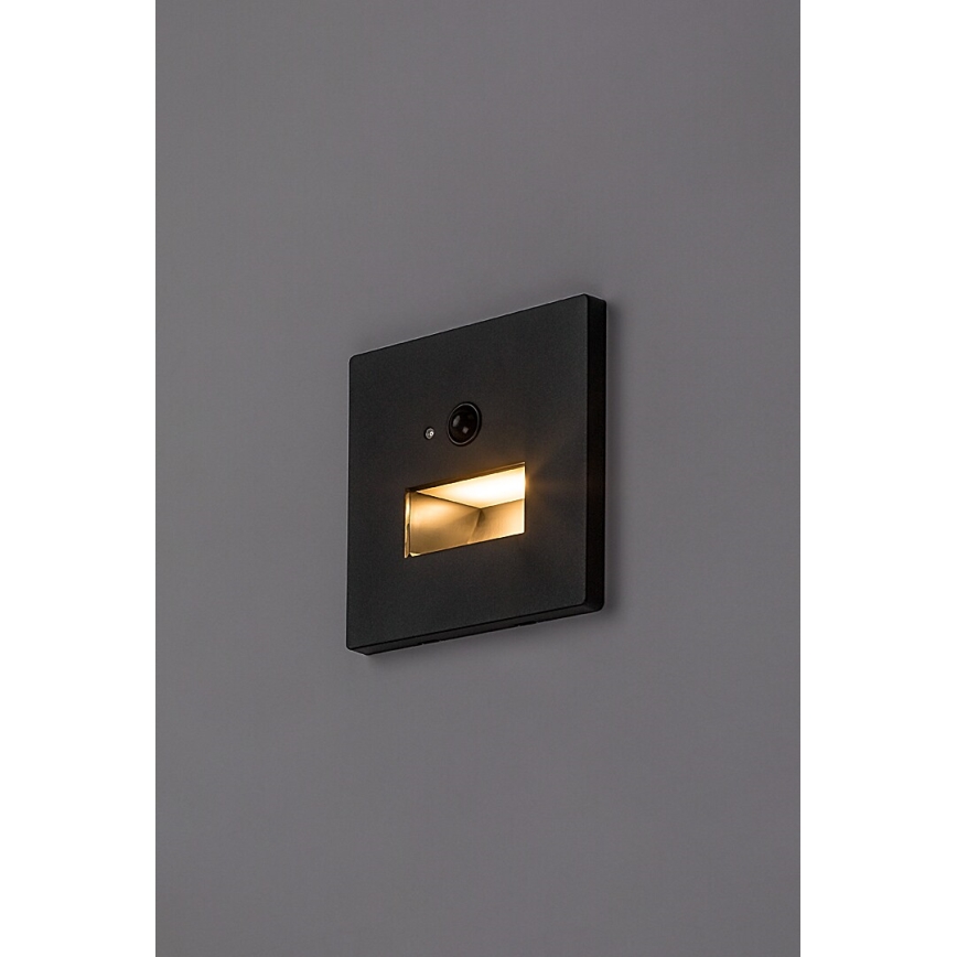 Rabalux - LED laiptų šviestuvas su judesio ir sumrėkimo jutikliu LED/1W/230V 3000/4500/6500K juodas