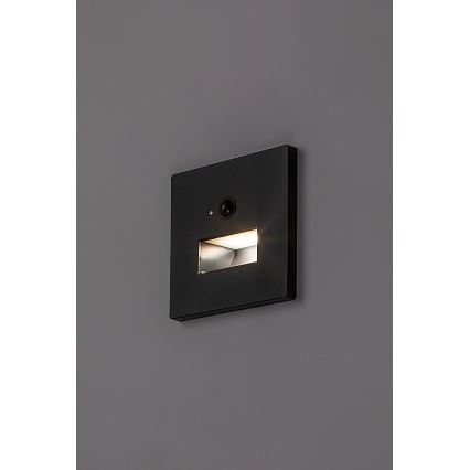 Rabalux - LED laiptų šviestuvas su judesio ir sumrėkimo jutikliu LED/1W/230V 3000/4500/6500K juodas