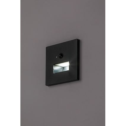 Rabalux - LED laiptų šviestuvas su judesio ir sumrėkimo jutikliu LED/1W/230V 3000/4500/6500K juodas