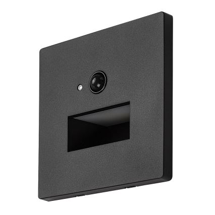 Rabalux - LED laiptų šviestuvas su judesio ir sumrėkimo jutikliu LED/1W/230V 3000/4500/6500K juodas