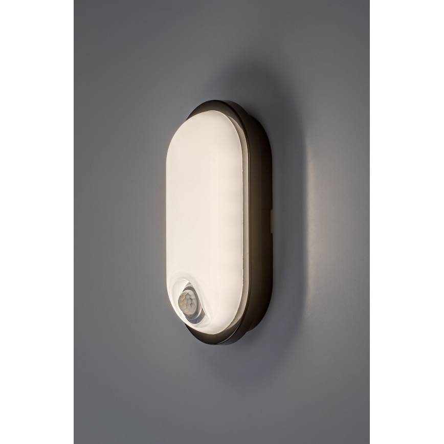 Rabalux - LED lauko lubinis šviestuvas su jutikliu LED/15W/230V IP65 juodas