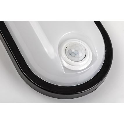 Rabalux - LED lauko lubinis šviestuvas su jutikliu LED/15W/230V IP65 juodas