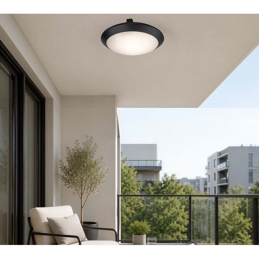 Rabalux - Lauko lubinis šviestuvas 1xE27/9W/230V IP65, skersmuo 30 cm, juoda