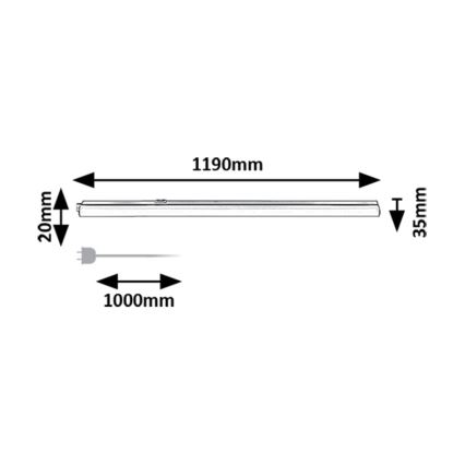 Rabalux - LED virtuvės šviestuvas, kabinamas po spintele LED/16W/230V 3000/4000K balta