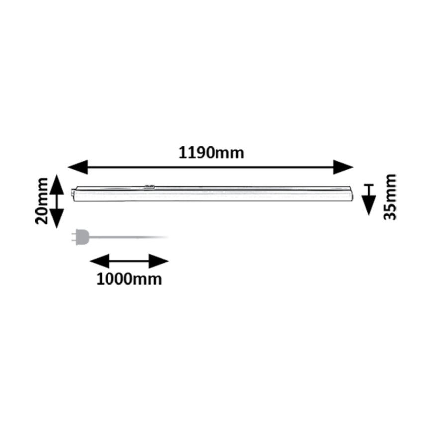 Rabalux - LED virtuvės šviestuvas, kabinamas po spintele LED/16W/230V 3000/4000K balta